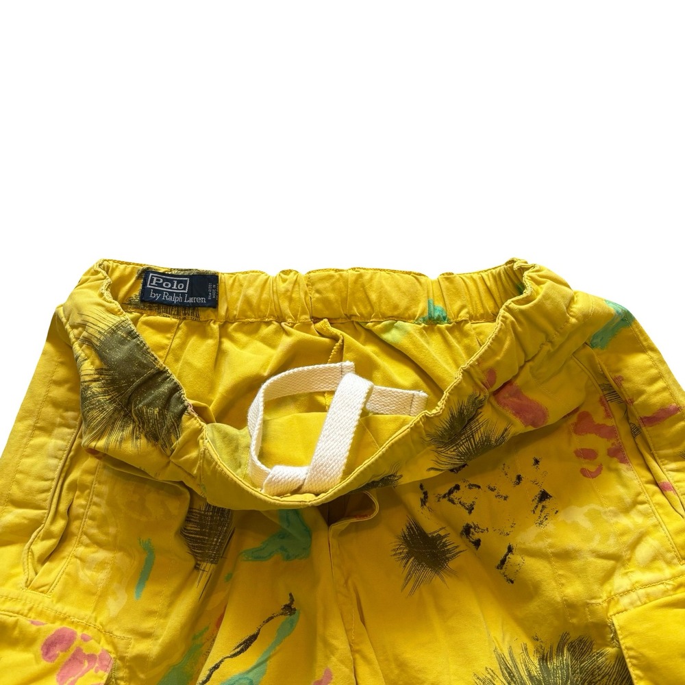Polo Ralph Lauren Mens Yellow Graffiti Palm‎ Tree Cargo Pants Relaxed Size M - Picture 4 of 12